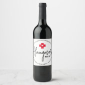 Hangover Relief Kit Personalized Wedding  Favor  Wine Label (Front)