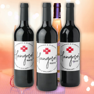 Hangover Relief Kit Personalized Wedding  Favor  Wine Label