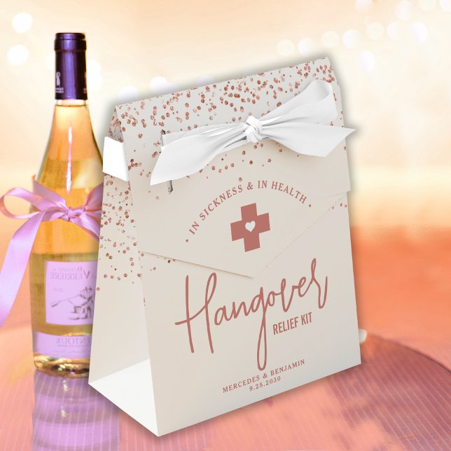 Hangover Relief Kit Rose Gold Glitter Wedding  Favor Box (Creator Uploaded)