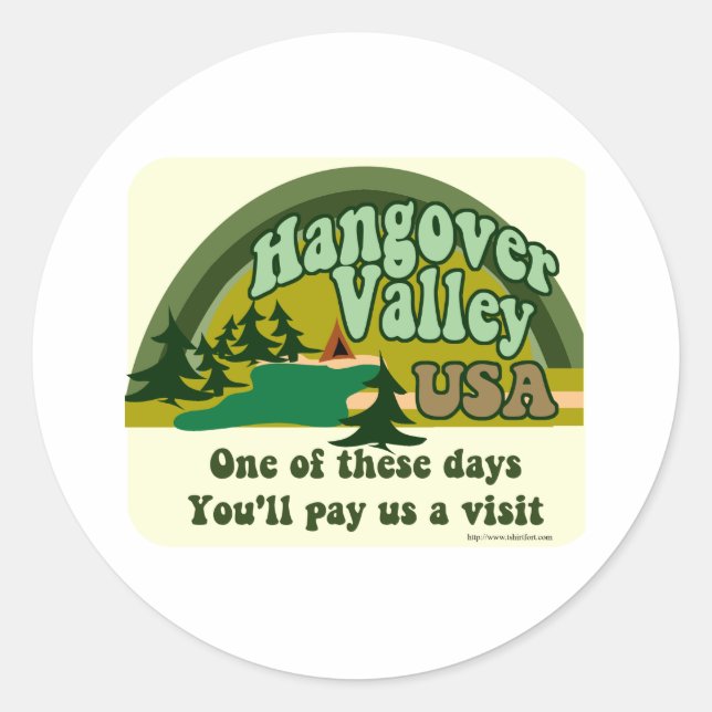Hangover Valley USA Classic Round Sticker (Front)