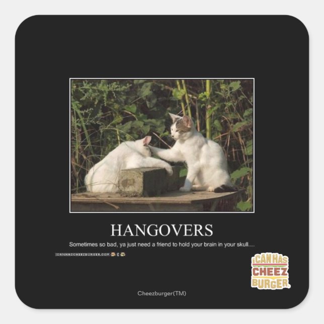 Hangovers Square Sticker (Front)