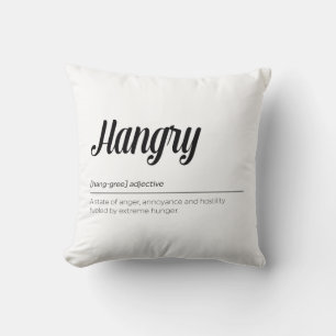 Hangry Definition Throw Pillow