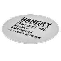Hangry Irritable or bad tempered because of hunger