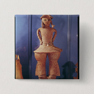 Haniwa figure, 250-550 2 inch square button