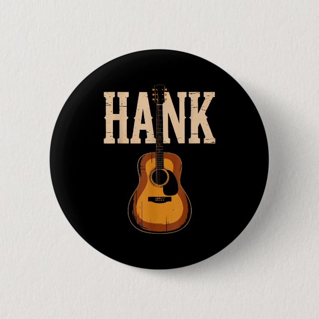 Hank Folk Style Line Dancing Western Country Music 2 Inch Round Button (Front)