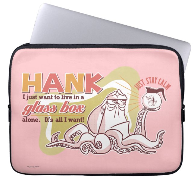 Hank | Live in a Glass Box Alone Laptop Sleeve (Front)