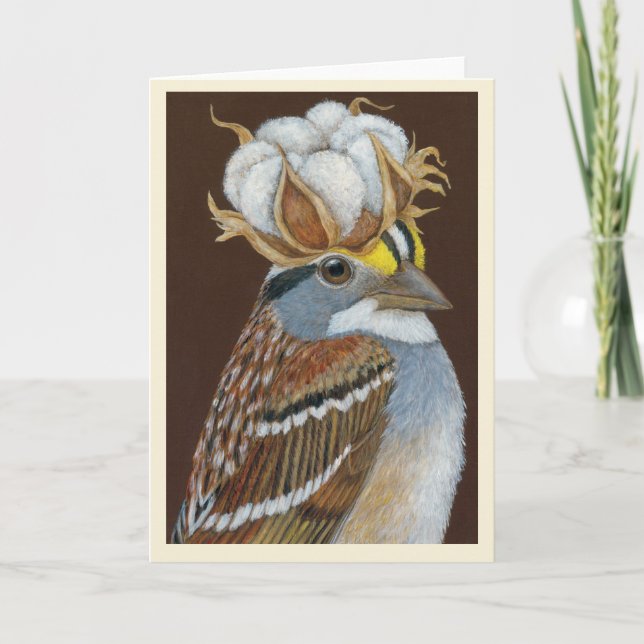 Hank the sparrow folded greeting card (Front)