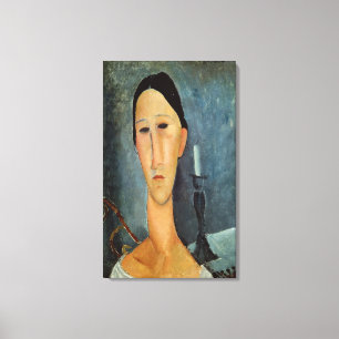 Hanka Zborowska with a Candlestick, 1919 Canvas Print