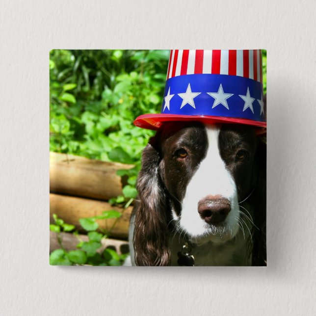 Hankie Doodle Dandy 2 Inch Square Button (Front)