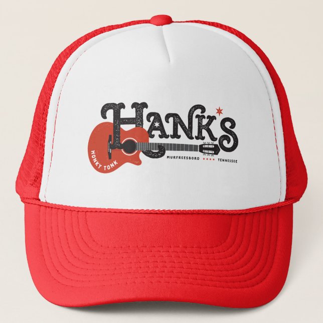 Hank's Honky Tonk Red Trucker Hat (Front)