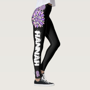 Hannah Ajouter Votre Nom Flower Petals Leggings