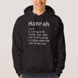 HANNAH Definition Personalized Name Funny Birthday Hoodie<br><div class="desc">HANNAH Definition Personalized Name Funny Birthday Gift Idea</div>
