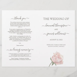 Hannah Elegant Folded Wedding Ceremony Program