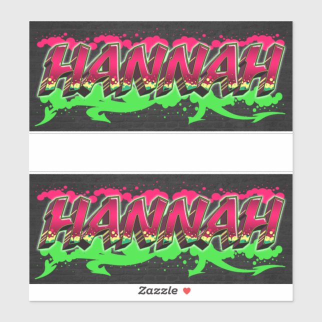 Hannah Prénom Nom Graffiti Autocollant Autocollant (Feuille)