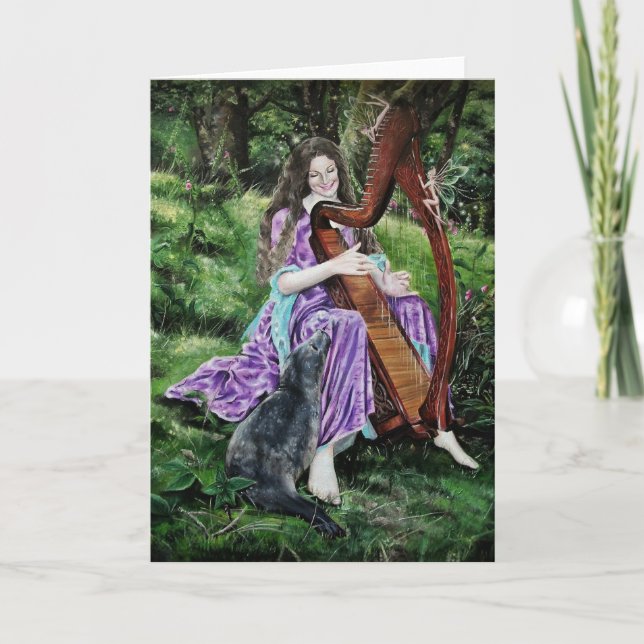 Hannah Titania,fairy seal selkie greeting card (Front)