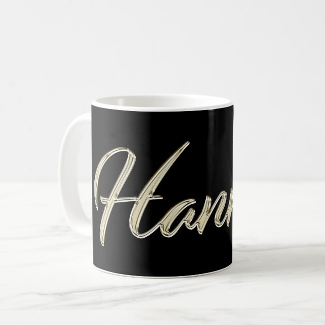 Hannah white gold Handwriting Tasse de café (Devant gauche)