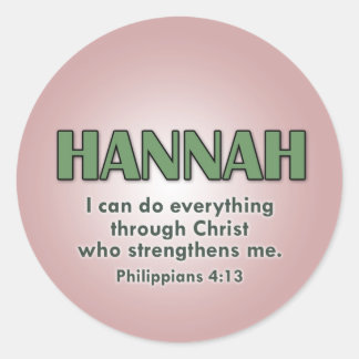 Hannah's name sticker