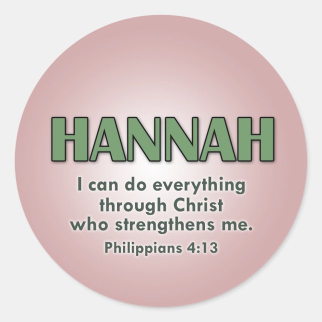 Hannah's name sticker (Front)