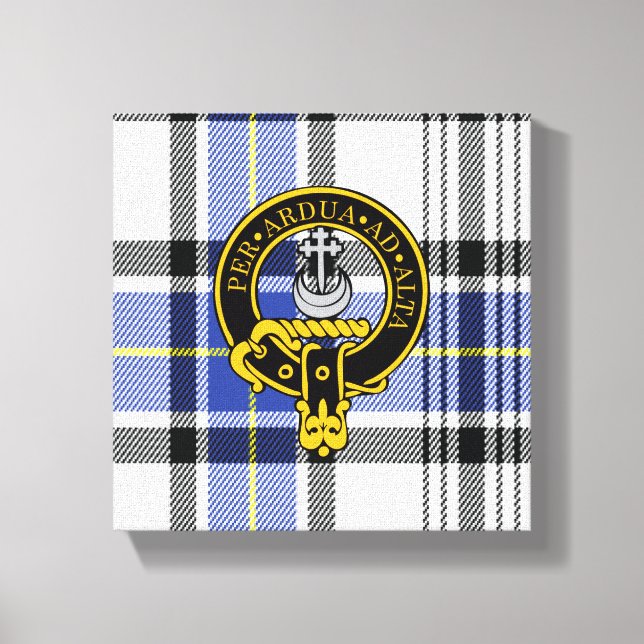 Hannay Scottish Crest and Tartan Canvas print (Front)
