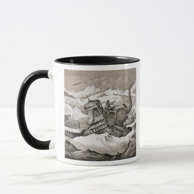 Hannibal (247-c.183 BC) and his war elephants cros Mug (Left)