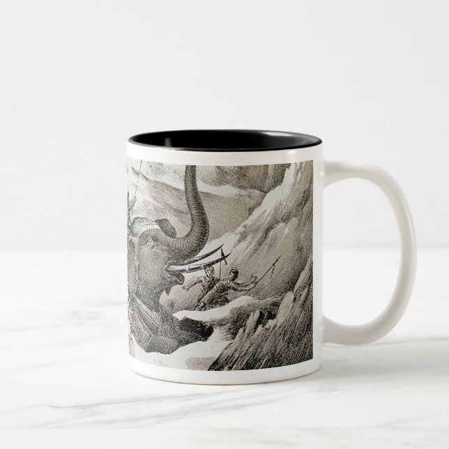 Hannibal (247-c.183 BC) and his war elephants cros Two-Tone Coffee Mug (Right)