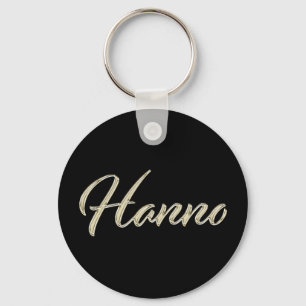 Hanno Name whitegold Button Schlüsselanhänger Keychain