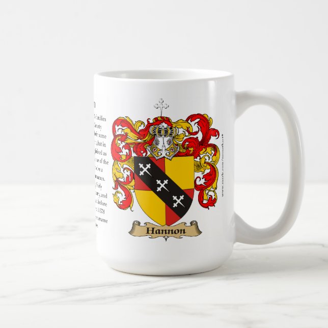 Hannon, the Origin, the Meaning and the Crest Coffee Mug (Right)