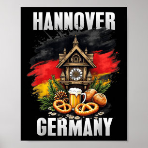 Hannover Germany Souvenir German Flag Travel  Poster