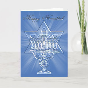 hannukah card with star and candles