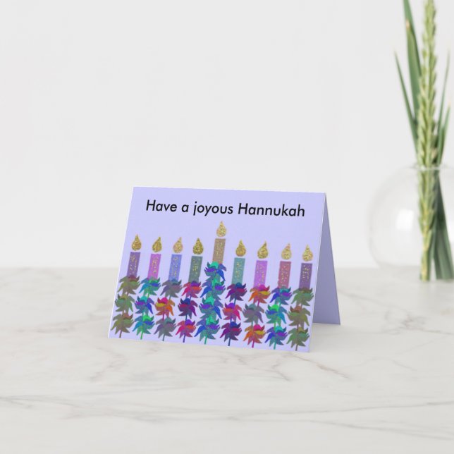 Hannukah Flower Menorah Cards (Front)