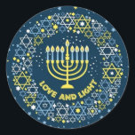 Hannukah Menorah Classic Round Sticker<br><div class="desc">Celebrate Hanukkah</div>