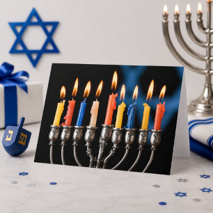 Hannukah Menorah Holiday Card