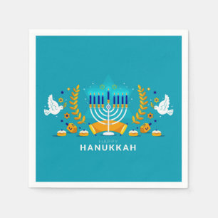 Hannukah menorah napkin