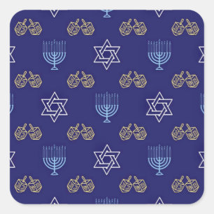 Hannukah Menorah stars dreidels Square Sticker