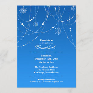 Hannukah Party Flat Invitation