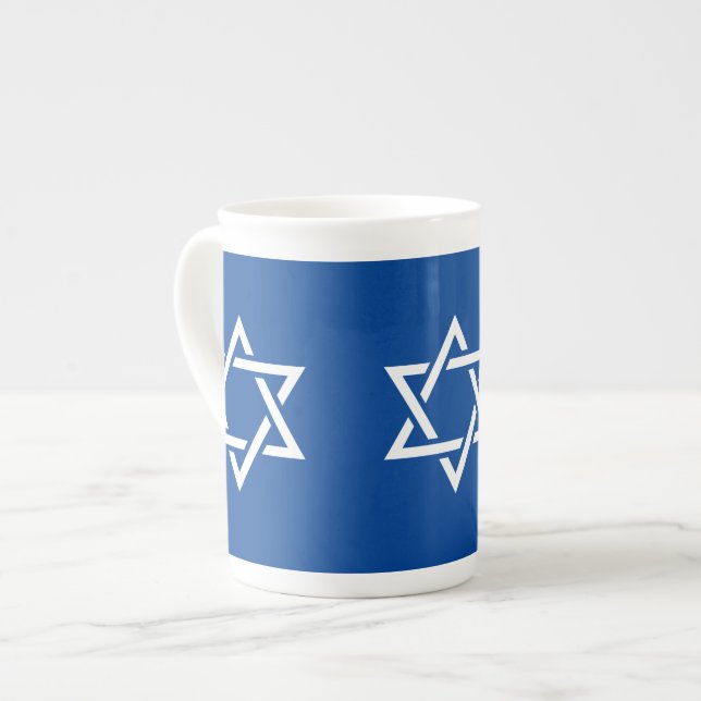 Hannukah typography collage art bone china mug (Front Left)