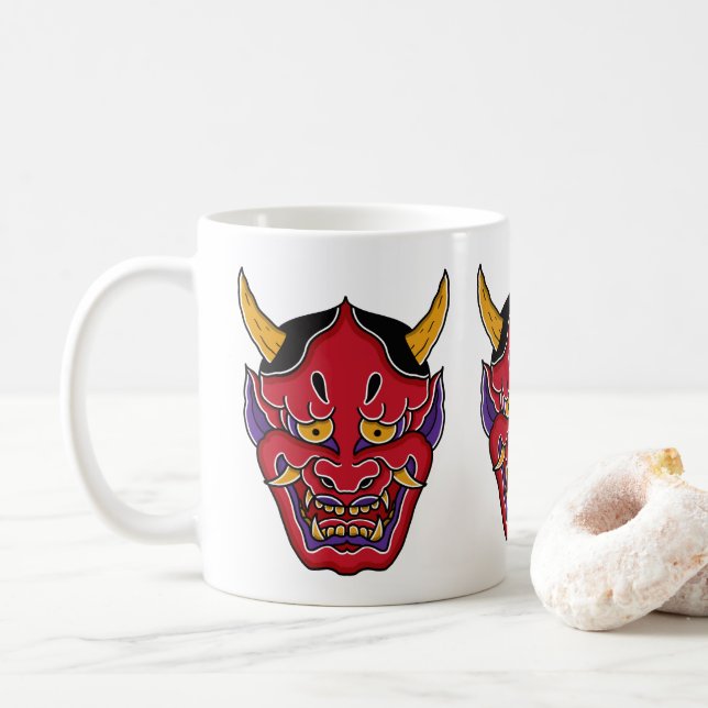 Hannya (般若の面) coffee mug (With Donut)