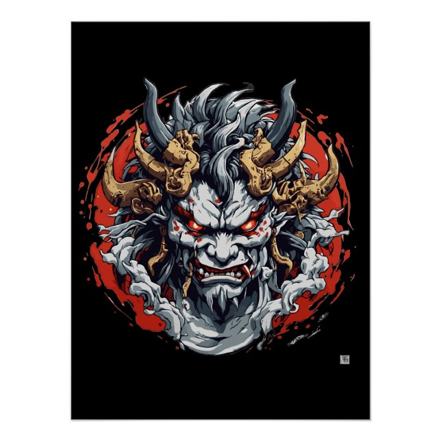 Hannya japanese mask  poster (Front)
