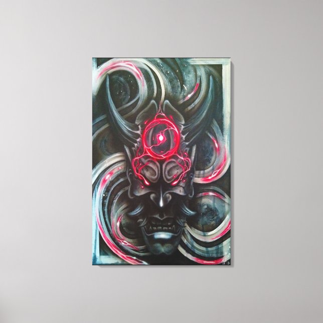 Hannya mask canvas print (Front)