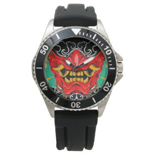 hannya mask clock watch