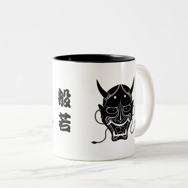 hannya mask Two-Tone coffee mug (Front Right)