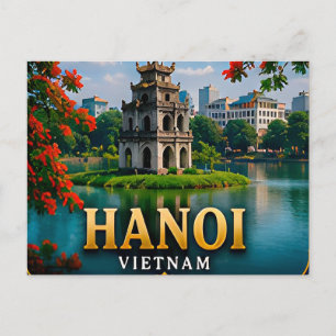 Hanoi Lakeside Charm Vietnamese Heritage Postcard
