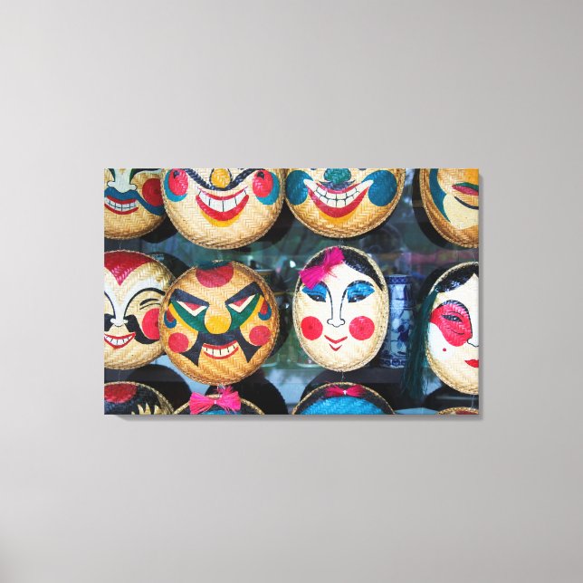 Hanoi Masks At Market Canvas Print (Front)