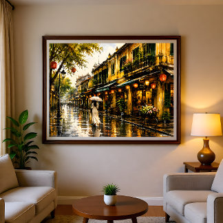 Hanoi Old Quarter Watercolor Wall Art Print