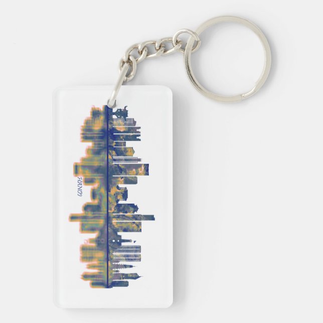 Hanoi Skyline Keychain (Back)
