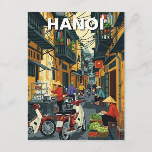 Hanoi Vietnam Alley Travel Postcard