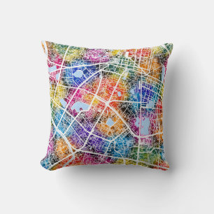 Hanoi Vietnam City Map Throw Pillow