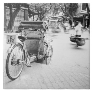 Hanoi Vietnam, Cyclo in Old Hanoi Tile