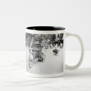 Hanoi Vietnam, Cyclo in Old Hanoi Two-Tone Coffee Mug