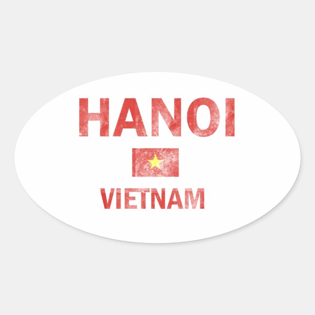 Hanoi Vietnam designs Oval Sticker (Front)